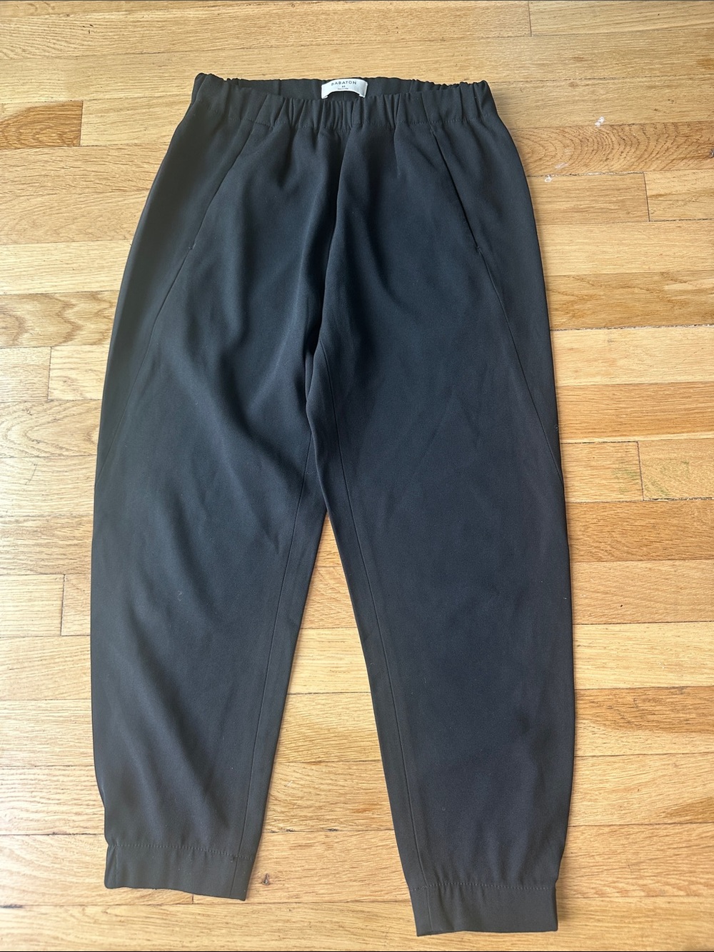 BABATON Black Elastic-Waist Tapered Pants